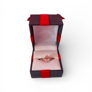 14k Rose Gold Plated Pink Sapphire Tear Drop Ring NWT! Size 7